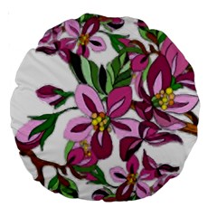 Lovely Flower Design  Large 18  Premium Round Cushions by GabriellaDavid