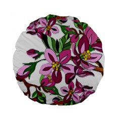 Lovely Flower Design  Standard 15  Premium Flano Round Cushions