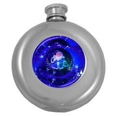 Christmas Nicholas Ball Round Hip Flask (5 Oz) by Nexatart