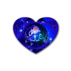 Christmas Nicholas Ball Rubber Coaster (heart)  by Nexatart