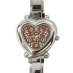 Christmas Kaleidoscope Heart Italian Charm Watch by Nexatart