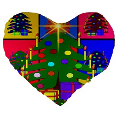 Christmas Ornaments Advent Ball Large 19  Premium Heart Shape Cushions by Nexatart