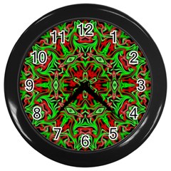 Christmas Kaleidoscope Pattern Wall Clocks (black) by Nexatart