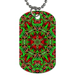 Christmas Kaleidoscope Pattern Dog Tag (two Sides) by Nexatart