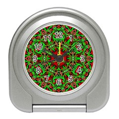 Christmas Kaleidoscope Pattern Travel Alarm Clocks by Nexatart