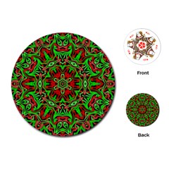 Christmas Kaleidoscope Pattern Playing Cards (round)  by Nexatart