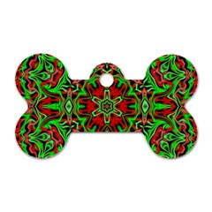 Christmas Kaleidoscope Pattern Dog Tag Bone (two Sides) by Nexatart