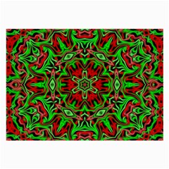 Christmas Kaleidoscope Pattern Large Glasses Cloth (2-side) by Nexatart