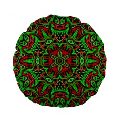 Christmas Kaleidoscope Pattern Standard 15  Premium Round Cushions