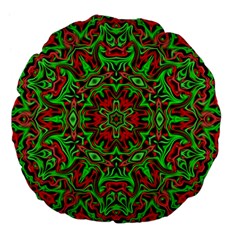 Christmas Kaleidoscope Pattern Large 18  Premium Flano Round Cushions by Nexatart