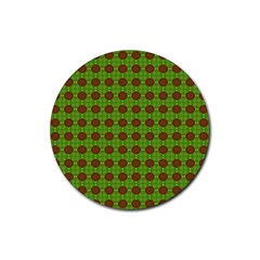 Christmas Paper Wrapping Patterns Rubber Round Coaster (4 Pack)  by Nexatart