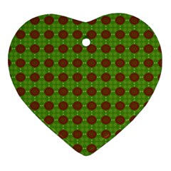 Christmas Paper Wrapping Patterns Heart Ornament (two Sides) by Nexatart