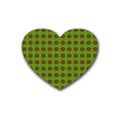 Christmas Paper Wrapping Patterns Rubber Coaster (heart)  by Nexatart