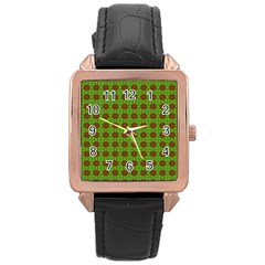 Christmas Paper Wrapping Patterns Rose Gold Leather Watch  by Nexatart