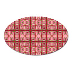 Christmas Paper Wrapping Pattern Oval Magnet by Nexatart