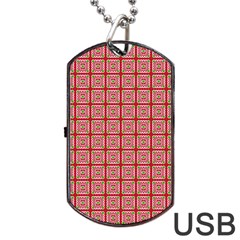 Christmas Paper Wrapping Pattern Dog Tag Usb Flash (two Sides) by Nexatart