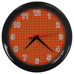 Christmas Paper Wrapping Paper Pattern Wall Clocks (black) by Nexatart