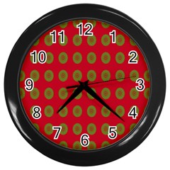 Christmas Paper Wrapping Paper Wall Clocks (black) by Nexatart