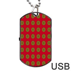 Christmas Paper Wrapping Paper Dog Tag Usb Flash (two Sides) by Nexatart