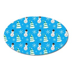 Christmas Pattern Oval Magnet