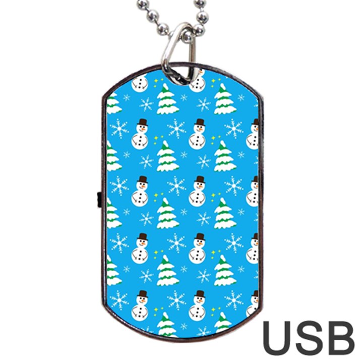 Christmas Pattern Dog Tag USB Flash (Two Sides)