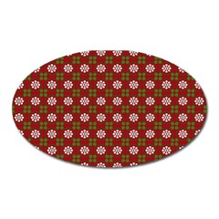 Christmas Paper Wrapping Pattern Oval Magnet by Nexatart