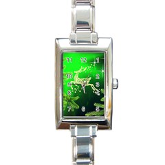 Christmas Reindeer Happy Decoration Rectangle Italian Charm Watch