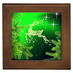 Christmas Reindeer Happy Decoration Framed Tiles