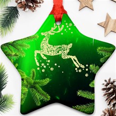 Christmas Reindeer Happy Decoration Ornament (Star)