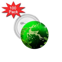 Christmas Reindeer Happy Decoration 1.75  Buttons (100 pack) 