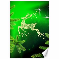 Christmas Reindeer Happy Decoration Canvas 12  x 18  