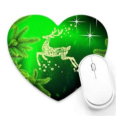 Christmas Reindeer Happy Decoration Heart Mousepads