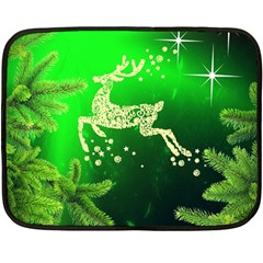 Christmas Reindeer Happy Decoration Double Sided Fleece Blanket (Mini) 