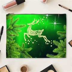 Christmas Reindeer Happy Decoration Cosmetic Bag (XL)