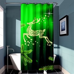 Christmas Reindeer Happy Decoration Shower Curtain 36  X 72  (stall)  by Nexatart