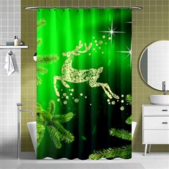 Christmas Reindeer Happy Decoration Shower Curtain 48  x 72  (Small) 