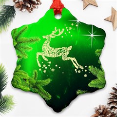 Christmas Reindeer Happy Decoration Ornament (Snowflake)