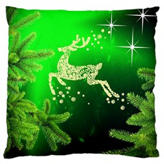 Christmas Reindeer Happy Decoration Large Cushion Case (Two Sides)