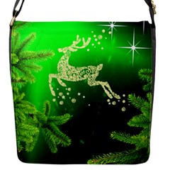 Christmas Reindeer Happy Decoration Flap Messenger Bag (S)