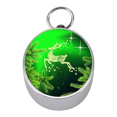 Christmas Reindeer Happy Decoration Mini Silver Compasses