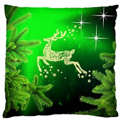 Christmas Reindeer Happy Decoration Standard Flano Cushion Case (One Side)