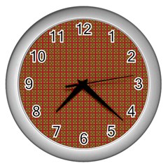 Christmas Paper Wrapping Paper Wall Clocks (silver)  by Nexatart