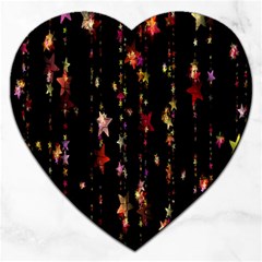 Christmas Star Advent Golden Jigsaw Puzzle (heart) by Nexatart