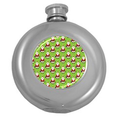 Christmas Santa Santa Claus Round Hip Flask (5 Oz) by Nexatart