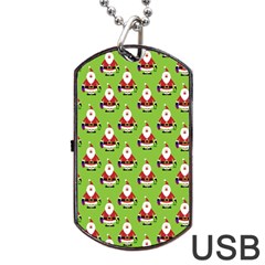 Christmas Santa Santa Claus Dog Tag Usb Flash (one Side) by Nexatart