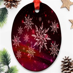 Christmas Snowflake Ice Crystal Ornament (oval) by Nexatart