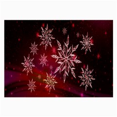 Christmas Snowflake Ice Crystal Large Glasses Cloth (2-side) by Nexatart