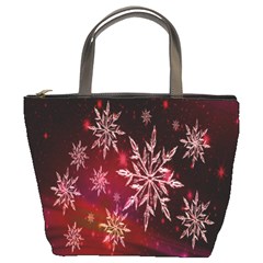 Christmas Snowflake Ice Crystal Bucket Bags by Nexatart