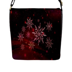 Christmas Snowflake Ice Crystal Flap Messenger Bag (l)  by Nexatart