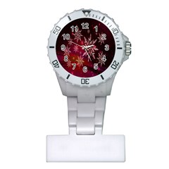 Christmas Snowflake Ice Crystal Plastic Nurses Watch by Nexatart